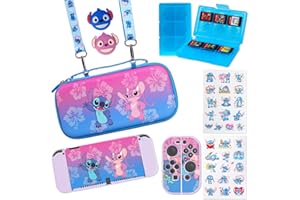 PERFECTSIGHT Switch OLED Storage Accessories Kit with 10 in 1 Nintendo Switch OLED Bundle Accessories, Travel Carrying Case, Game Card Case, Thumb Grip Caps, Switch Protective Case Cover (S&A)