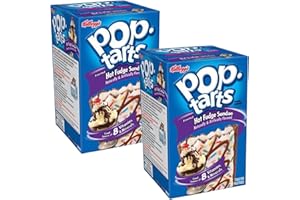 HAMPERLY GIFTS Frosted Breakfast Toaster Pastries - Bundle Consisting of Kellogg's Pop Tarts Hot Fudge Sundae 8x48g (2 Pack)