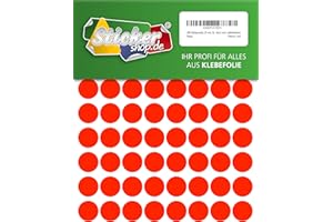 WP KLEBEPUNKTE 20 MM 288 pastilles adhésives 20 mm points de marquage PVC Film vinyle autocollant fluo rouge fluorescent rond