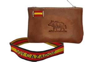 PLANTA COLOR Pack Monedero de Piel con Jabalí + Pulsera Soy Cazador | Fabricado en España | Diseño Artesanal | Regalo para Aficionados a la Caza Mayor y Monterías (Jabalí)