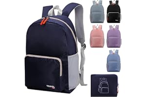 RISIPU Sac à dos pliable léger de 20 à 35 L, sac à dos d'étudiant, petit sac à dos résistant à l'eau, durable et empilable pour les femmes, les hommes, le camping extérieur, les voyages, la marche