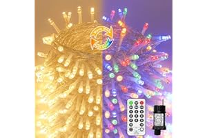 NURKOO Led Lichterkette Strom 15M 100 LED mit Fernbedienung Timer Merkfunktion Lichterkette IP65 Wasserdicht für Innen und Außen,Niederspannung, Lichterkette für Party Weihnachten Garten Zimmer