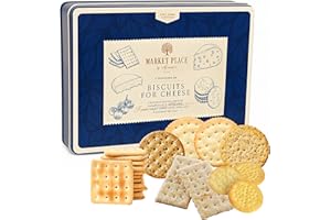Biscuits Crackers for Cheese Snacks 400g - Assorted Biscuits Multipacks of Cream Cracker Wheat Biscuits Selection with Topline Card. Biscuit Box for Cheese Hamper Happy