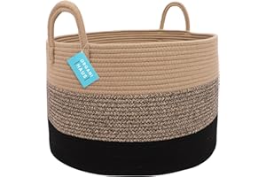 OrganiHaus Cesta Marrone 33x50cm in Corda di Cotone – Porta Giochi e Biancheria Bambini, Organizer per Cameretta e Salotto