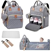 Fexkean Baby Diaper Backpacks, Baby Changing Bag with Changing Pad, Unisex Baby Backpack Large Capacity, Waterproof Stylish