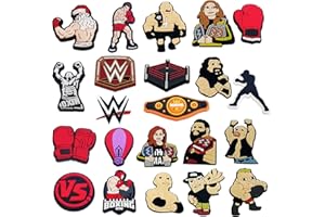 EGEKTBH Shoe Charms for Croc, WWE Clog Decoration Cartoon Charms Shoe Accessories, Cartoon Pvc Shoe Charms Decoration for Kids Teens Boys Girls Men Women Party Birthday Gifts