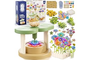 DQMOON 4 5 6 Year Old Girls Gifts, DIY Flower Bouquet Kits Art and Craft Kids Toys for 4-9 Year Old Girls, Fabric Flower Making Kits Birthday Presents Christmas Gifts Xmas Stocking Fillers for Kids 4+