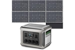 ALLPOWERS R2500 Generador Solar, 2500W Batería LiFePO4 ampliable con SAI, 4 Salidas AC 2500W(4000W Pico) Carga 0-100% en 1H,Para Camping Hogar Emergencias y Autocaravanas (R2500+SP039(600W))