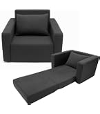 Odolplusz Mini Fauteuil Enfant Pliable Velours Côtelé Gris - Siège Douillet Chambre Bébé & Enfant