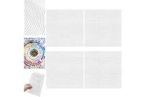 Teenyyou 4 Set 24" X 24" Mosaic Mesh for Back Mounted Tile Fiberglass Mosaic Mesh Backing Boast for Tile Installation Supplies Tools (Non Sticky)