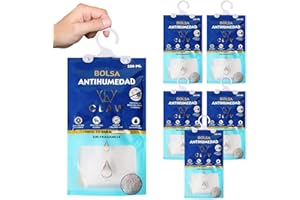 CLAW PROJECT Pack de 6 Bolsas Antihumedad Armario Ropa – Deshumificador Percha Colgante Garaje – Elimina malos Olores - Absorbente Humedad Trastero (5)