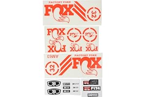 Ecoshirt Pegatinas Sticker Fork Fox 32 Am63 Aufkleber Decals Autocollants Adesivi Forcela Gabel Fourche, Rojo Fluor