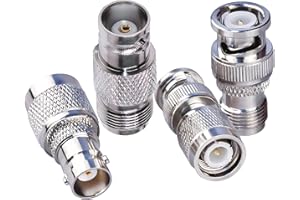 TUOLNK 4 Type Set Adaptateur coaxial coaxial TNC vers BNC Jack RF Adaptateur coaxial TNC Femelle vers BNC mâle pour radios Wi-FI Kit de connecteurs pour Adaptateur coaxial TNC vers BNC RF