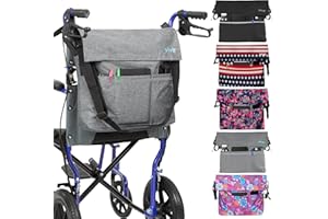 Vive XL Rollstuhltasche, wasserdicht, kratzfest, doppelt genäht, maschinenwaschbar, Zubehör für Erwachsene, Senioren, 15 Farben, Aufbewahrungsrucksack zum Aufhängen an der Rückseite des Rollstuhls