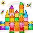 Katiago Magnetic Tiles for Kids 64PCS Magnetic Building Blocks Educational Learning Construction STEM Toys for Boys Girls Age 3 4 5 6 7 8 Years Old Christmas Birthday Gifts