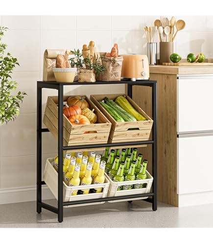 Floordirekt Osaka Drinkkrattenrek voor 6 kratten, 200 x 80 x 30 cm, drankrek, kastrek voor kratten, flessenrek, kaststandaard, rek voor kratten