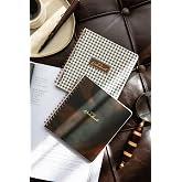 15x16 Spiralli Karton Kapak 2'li Kareli Not Defter Seti - Kahverengi Aura