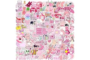 APAREAL Rosa Aufkleber 150 Stück, Süß Aesthetic Anime Stickers Set für Laptop Fahrrad Skateboard Snowboard Koffer Notebooks Macbook Scrapbook, Wasserfeste Stickerbomb für Frauen
