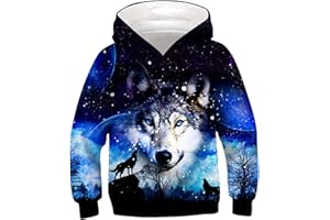 kids4ever Unisex Children's Hoodie, 3D Funny Print, Long Sleeve Pullover, Hoodies, Sweatshirt for Boys, Girls with Pocket, Age 6-16