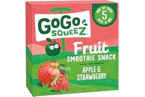 GoGo squeeZ Fruit Smoothie Snack Apple and Strawberry 4X90g