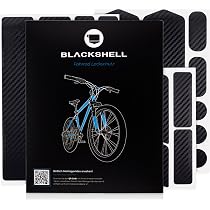 Blackshell® Fahrrad Schutzfolie - Fahrrad Lack Schutz für z.B. Trekkingrad, MTB, Rennrad oder E-Bike - 21-teilig in Carbon Schwarz