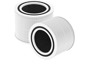 YONEENAIR 2 Stück Ersatzfilter für LEVOIT Core 300 / Core 300S Luftreiniger -3-in-1 HEPA-Filter & Hocheffizienter Aktivkohlefilter & Vorfilter,3-Stufige Filtration,Ersatz Core 300-RF Filter,Weiß
