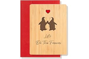 GLEEVARA Valentines Card, Anniversary Card for Couple, Wedding Anniversary Card for Husband, Wife, Handmade Wooden Anniversary Card with Envelope for Boyfriend Girlfriend