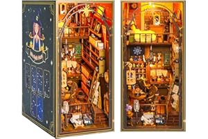 Cuteefun Wkładka DIY Book Nook, miniaturowy domek dla lalek DIY, 3D puzzle drewniane broszury, stwórz swój domowy model rękodzieła na urodziny prezent świąteczny (magiczny dom Mira)
