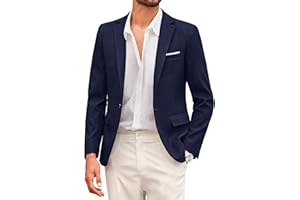 COOFANDY Sportlich Herren Sakko Modern Freizeit Blazer Klassischer Anzug 1 Knopf Jackett Regular Fit Leichte Anzugjacke