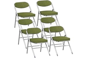 Chleby 6 Chaise Pliante Chaise Visiteur Chaise Pliante rembourrée en Tissu Chaise de Salle à Manger Pliante conviennent à la Cuisine, à l'intérieur, à l'extérieur, à la Salle de conférence Vert