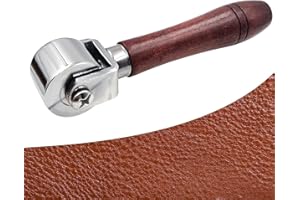 WSAMJIN Leather Press Roller, Leather Glue Edges Laminating Roller with Wooden Handle, Seam Hand Pressure Roller Glue Laminating Rolling Tool for Leathercrafting Working (26mm)
