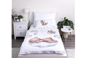 Theonoi Komplet pościeli dziecięcej dla małych dzieci, komplet pościeli do łóżeczka dziecięcego, poszwa na kołdrę 100 x 135 i poszewka na poduszkę 40 x 60 cm, z bawełny Öko-Tex Standard dla chłopców i