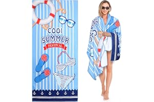 Lakpopya Toalla Playa Grande, 180 * 75 cm Toalla Microfibra, Toalla Playa Antiarena Secado Rapido, Toallas Baño para Playa/Piscina/Sillas de Playa (Traje de baño)