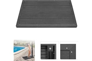 ACXIN Premium Bodenelement für Solardusche Gartendusche Anti Rutsch, gestreifte Oberfläche rutschfest, Kein Bohren erforderlich, Drainage und Schnell Trocknend, 105x63x5,5cm, Schwarz