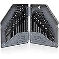 brackit 30 PCs Allen Key Set, Imperial & Metric Hex Allen Key Sets MM(0.7mm-10mm) SAE(0.028"-3/8''), Long and Small Sizes Hex Key Set, Durable & Precise, Ideal for DIY and Professionals