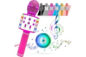 ATLAS SHOP ON-LINE ATLAS. Microfono Karaoke, Wireless Bluetooth USB LED Flash Portatile per promozione regalo Altoparlante (ROSA)