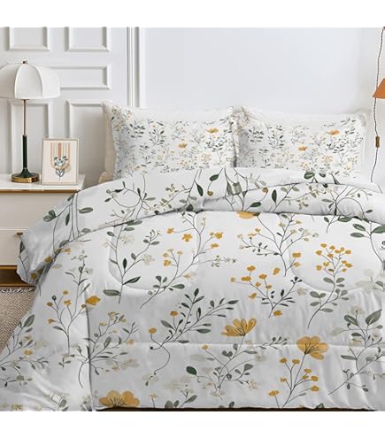 SYHIEGO Bloemen dekbed 135 x 200 cm, 4-seizoenen dekbed