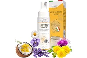 LexyFriend - Shampoo Secco Cani Gatti | Mousse Magic Igienizzante Lenitivo | Pulizia Pelo Cane Nutriente | Shampoo Cane Dermatite | Naturale Bio | Shampoo Cane Pelo Lungo | 150ml, Neutro