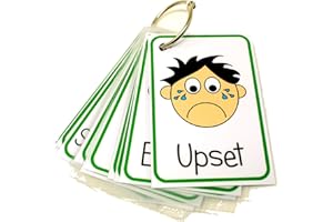 KIDS2LEARN Feelings and Emotions Flash Cards Boys - Non Verbal Visual Aid Speech Delay for Children and adults with Autism, Special Needs ASD ADHD