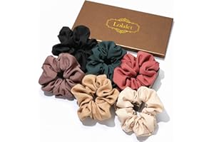 Lolalet 6 Chouchous Cheveux en Satin, Chouchou Scrunchie avec Couleur Différente, Cheveux Ties Cordes Élastiques pour Filles Femmes de Tous Âges