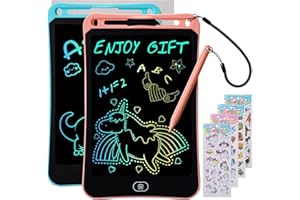 KIDPOLIS 2 Pezzi Tavoletta Grafica LCD Scrittura Colorato 8,5 Pollici, Lavagna da Disegno Cancellabile Portatile, Regalo Bambini, Tavoletta Grafica per Giochi Bambini 2 3 4 5 6 7 Anni Ragazze