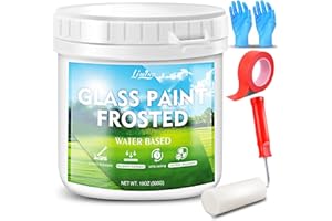 ‎LIMINO Milchglasfarbe - 500g Sichtschutzfolie für Fenster, UV-beständig und Wasserdicht, Mattglasfarbe für Badezimmer, Küche, Tür und Büro, Fenster, Mattglasoberflächen, Peep-Proof Sichtschutz Milchglasfolie