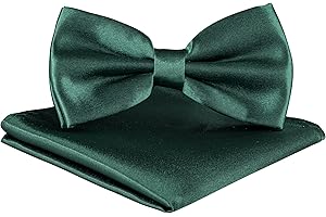 BomGuard Men's Bow Tie with Pocket Square Set - Bow for Suit Tuxedo Shirt etc.