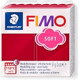 Fimo 8020-26 Fimo Soft Modelleme Kili 57 gr. Vişne Kırmızısı | Fırında sertleşen polimer kil, yumuşak ve 30 renkte karıştırıl