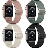 Oielai 4 Pack Loop Armband kompatibel mit Apple Watch Armband 41mm 38mm 40mm, Geflochten Nylon Band , SE/iWatch Series 8 7 6 