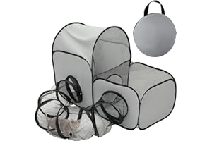 GHSHANOG Large Pet Tunnel Cat,Foldable Small Animal Playpen,Oxford Cloth Catio with Tunnel Outdoor Pet Enclosure Tunnels for Cats, Rabbits, Puppies, Medium and Small Animals(trumpet)