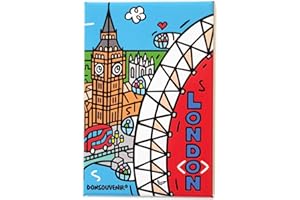 DONSOUVENIR Magnetico Londra. Modello: Big Ben E Ruota del MILLENNIO. CALAMITA da FRIGO.