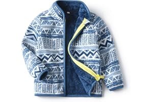 JiAmy Giacca in Pile per Bambini, Capispalla per Autunno Primavera Inverno Transizioni Stagioni Cappotto con Tasche e Cerniera per Ragazzi e Ragazze Fleece Jacket 1-10 Anni