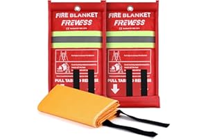 FIREWESS Coperta antincendio di emergenza, 100 * 100 cm protezione ignifuga, coperta ignifuga per casa, campeggio, auto, ufficio, grill, sicurezza di sopravvivenza in magazzino (silicone, 2 pezzi)