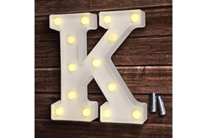 ‎BEMECE bemece LED Letter Lights Alphabet, LED Light Letter, LED Decoration for Birthday Party Wedding & Holiday Home Bar - K